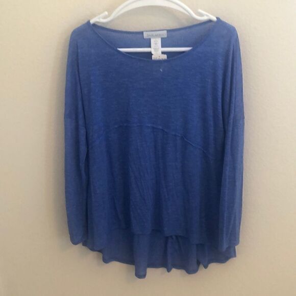 NWT Paradiso Long Sleeve Scoop Neck Blue Top - Picture 1 of 4